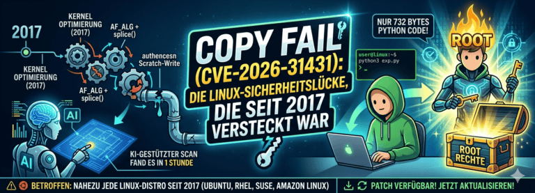 Copy Fail (CVE-2026-31431): Die Linux-Sicherheitslücke, die seit 2017 versteckt war
